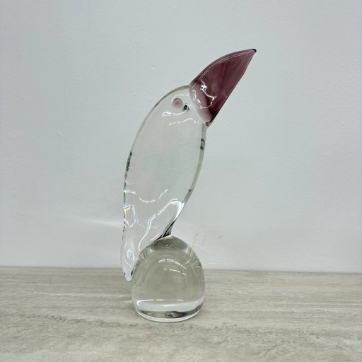 Rare Large signed Livio Seguso Murano glass sculpture of Toucan 1970s