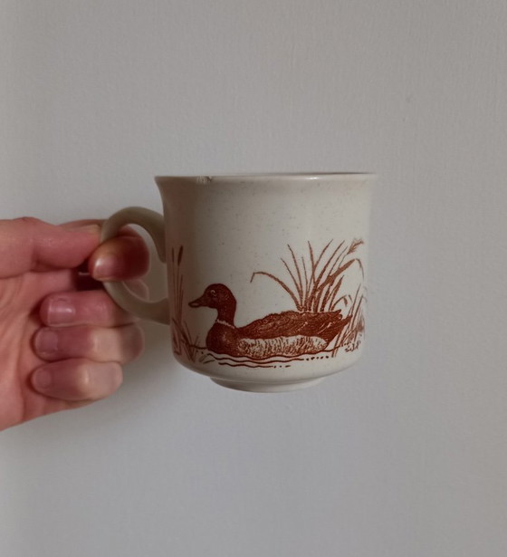 Image 1 of x5 Piccoli piatti e tazze vintage in gres CHURCHILL Ducks.