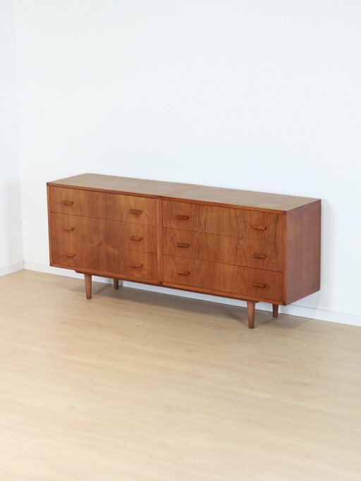 Vintage Teak Double Drawer Dresser