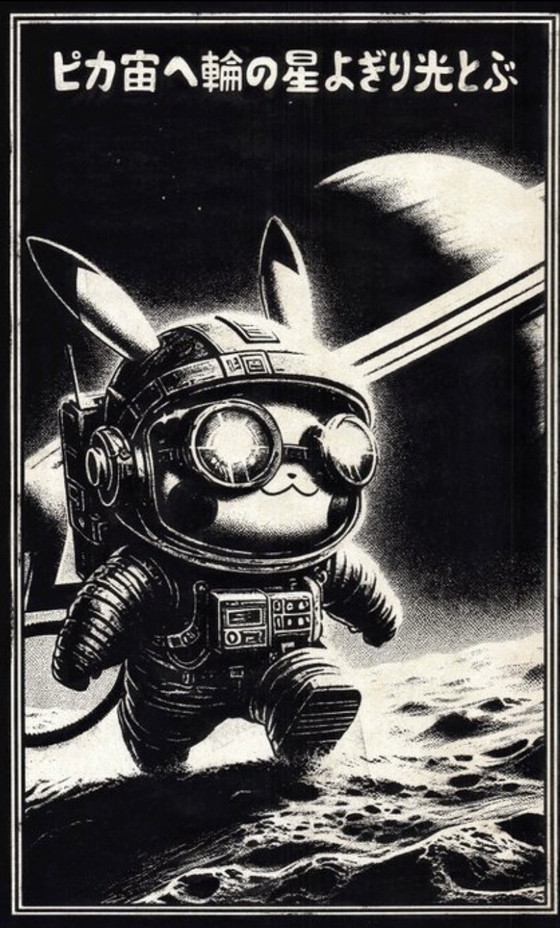 Image 1 of Artwork Pikachu (Pokemon) Space Voyage