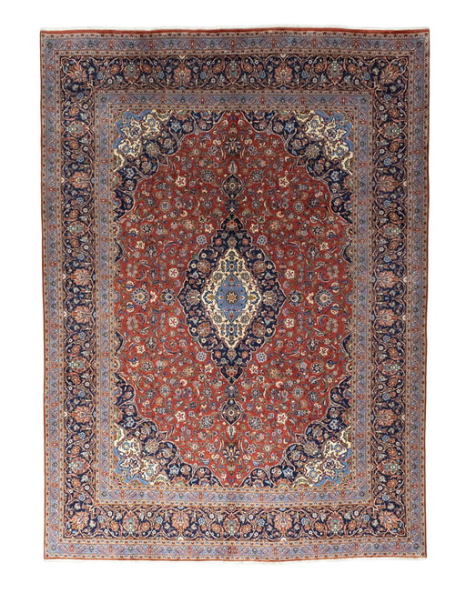 Liège Kashan noué à la main - rouge - 403 x 292 cm