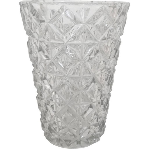 Vase vintage en verre pressé, 1960