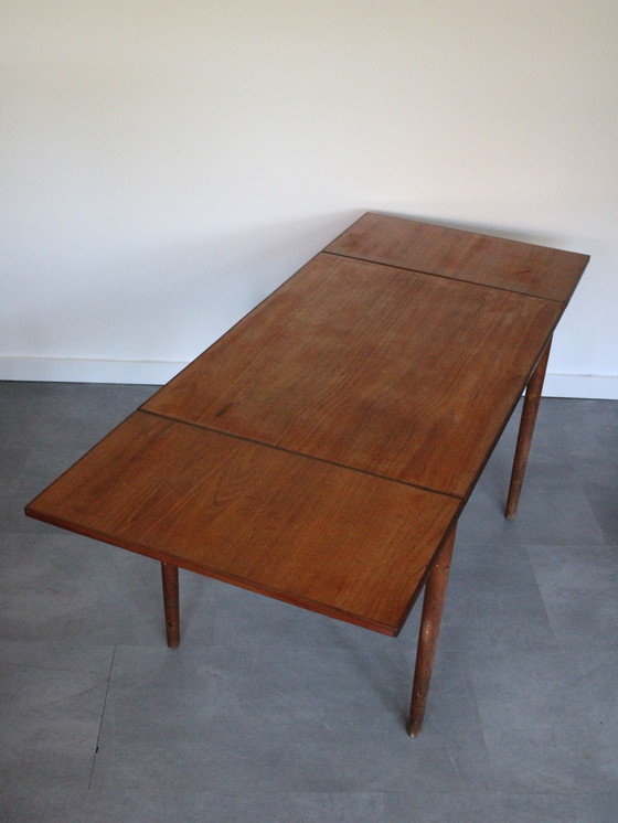 Vintage Danish extendable dining table in teak with leaves – Wood (photo 5 of 11)
