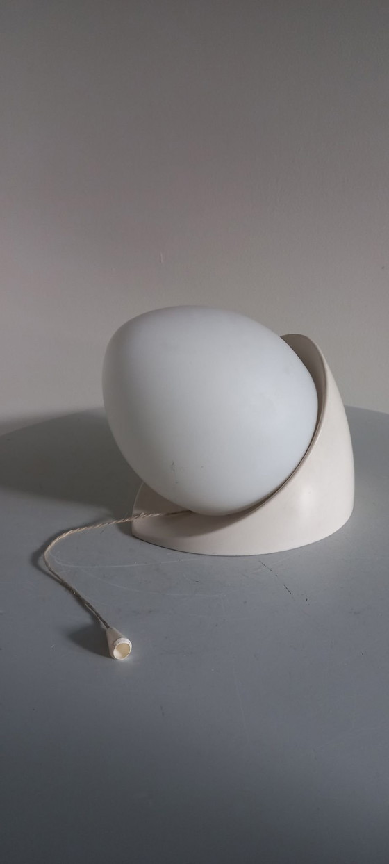 iGuzzini Bugia Wall Lamp Table Lamp Giuseppe Cormio 70s, Glass, Plastic, Creme (photo 5 of 10)