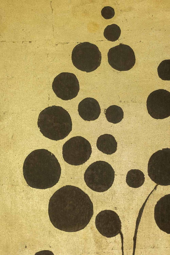 Image 1 of Painted canvas decorated with zebras. Contemporary artist's work