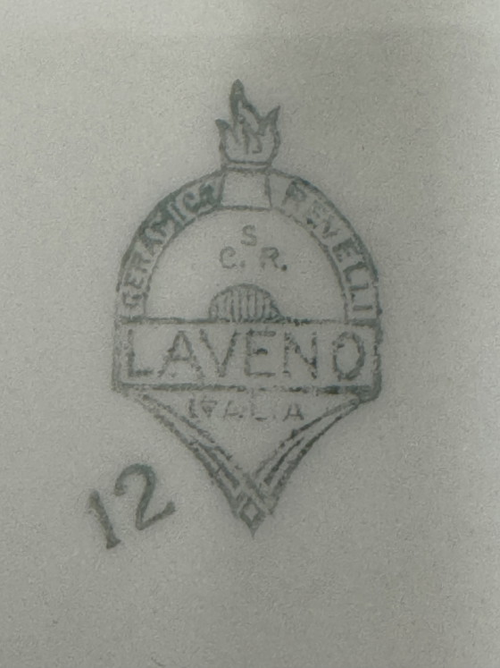 Image 1 of Set van 6 grote Revelli Laveno porseleinen koffiekopjes uit het begin van de twintigste eeuw.