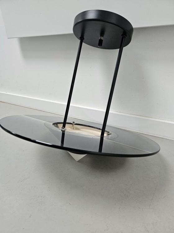 Vintage Space Age UFO Pendant Lamp 80s Postmodern – Massive, Ceiling lights, Metal, Glass (photo 9 of 12)