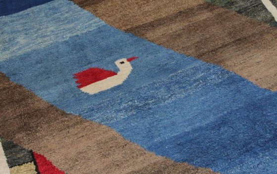 Image 1 of Tappeto orientale persiano Gabbeh Ghashghai originale, 180 cm x 129 cm, naturale antico