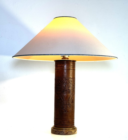 ONE-OF-A-KIND LEATHER TABLE LAMPS BY ANGEL PAZMINO, ECUADOR, AROUND 1970s