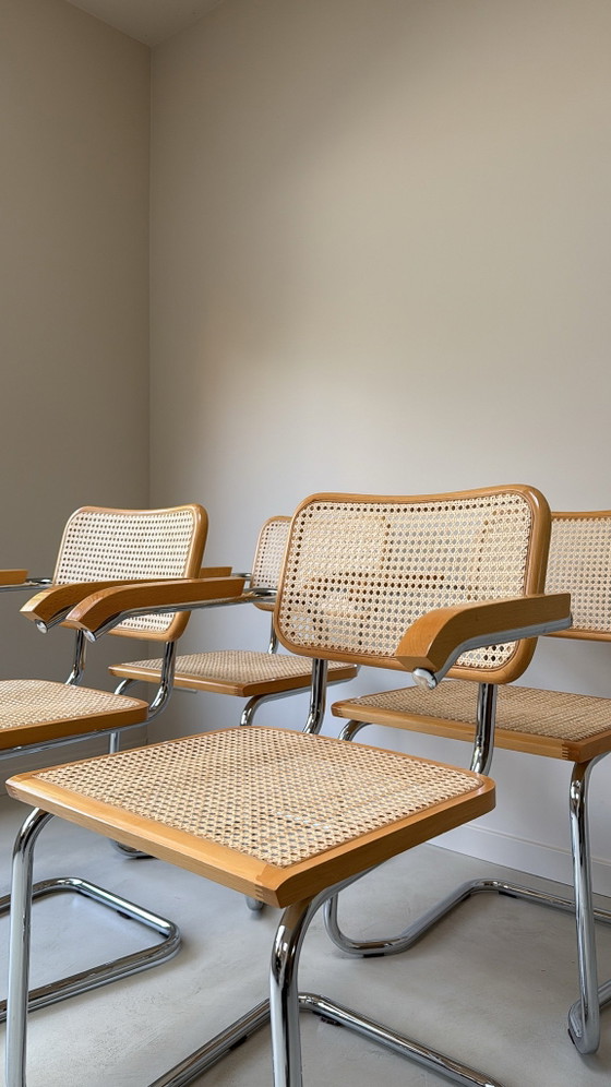 Vier vintage Cesca stoelen – Eetkamerstoelen, Hout, Rieten (photo 3 of 9)