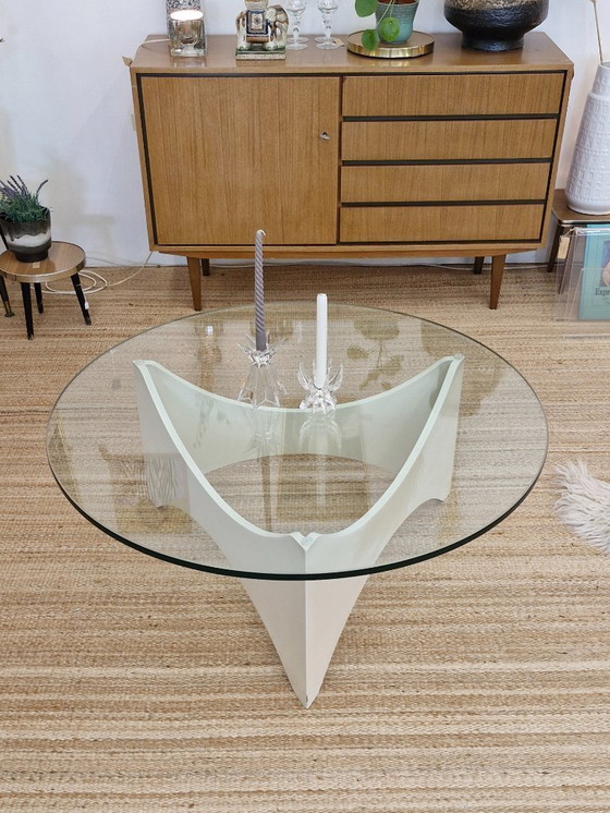 Image 1 of Vintage space age coffeetable wit /glas 70s