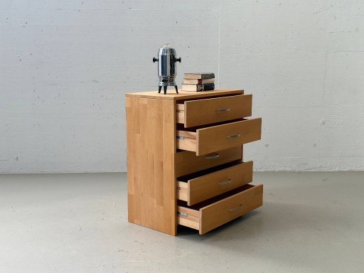 Solid Wood Chest of Drawers – 5 Drawers, Beech Look