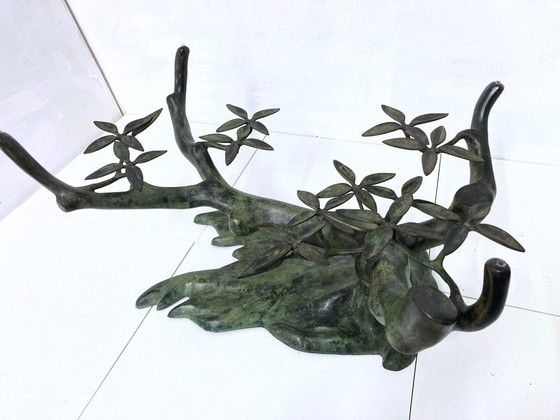 Image 1 of Table basse Willy Daro Bonsai, style Hollywood Regency des années 1970, provenant de Belgique