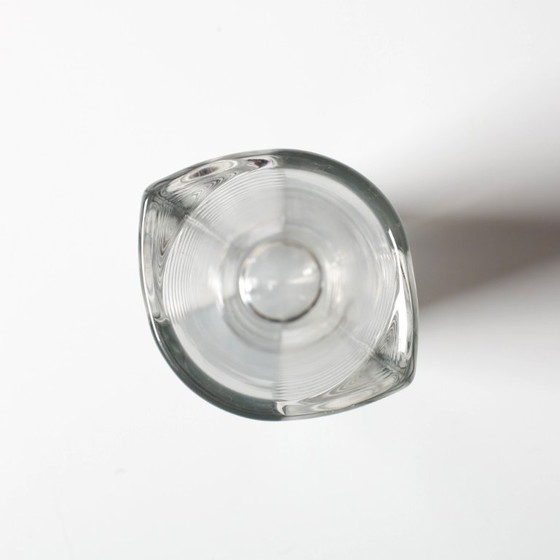 Image 1 of Mid-century Stylish Clear Pressed Glass Vintage Vase by Miloš Filip / Nemšová / Czech Republic / 1962