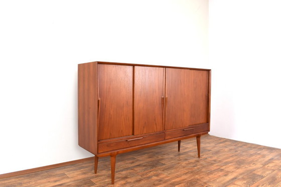 Image 1 of Mid-Century Danish Teak Highboard Model 13 by Gunni Omann for Omann Jun, 1960s.