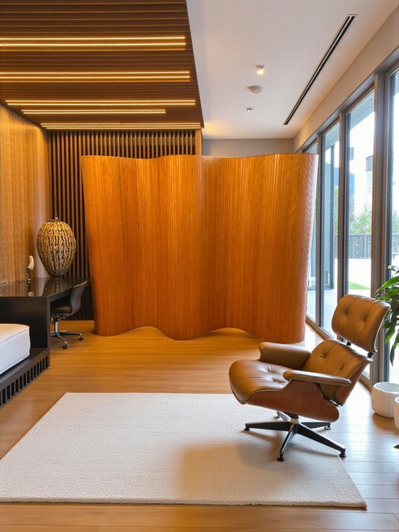 Image 1 of  Large Roll-Up Beech Slat Screen from Baumann, 1930s