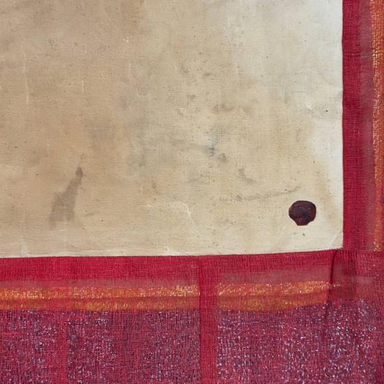 Mandala Thangka tibetano antico - Dipinto a mano con sigillo di cera - 90cm – Dipinti e disegni, Cotton (photo 9 of 9)
