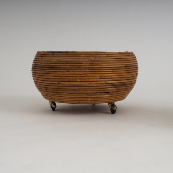 Pair of Italian Mid-Century Pencil-Reed Rattan Planters Attributed to Vivai Del Sud – Plant pot (photo 18 of 23)