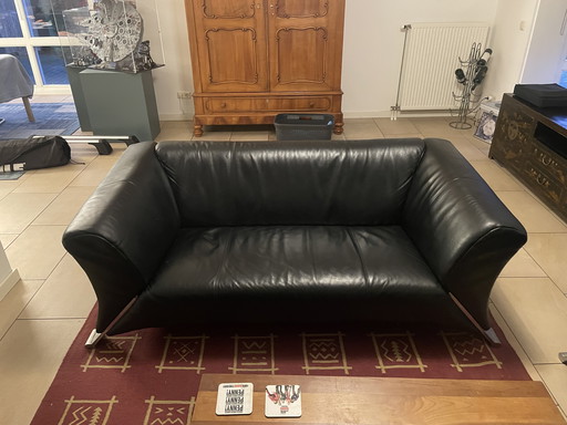 Rolf Benz 322 deux canapés 2,5 places en cuir noir
