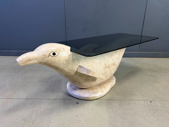 Vintage Dolphin coffee table by Maitland Smith, 1980s – Glass, Stone (photo 7 of 13)