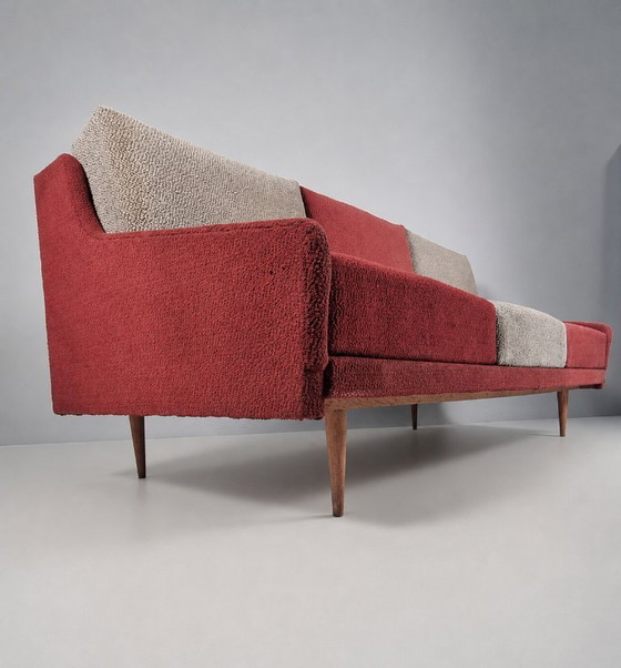 Vintage Fabric Sofa, 1970s – 3-5 seaters, Textile, Wood (photo 5 of 8)
