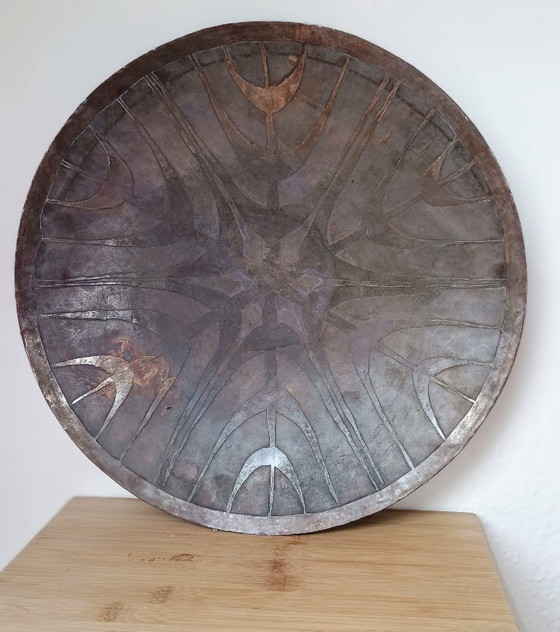 Image 1 of Grande placca da parete in rame lavorata a mano