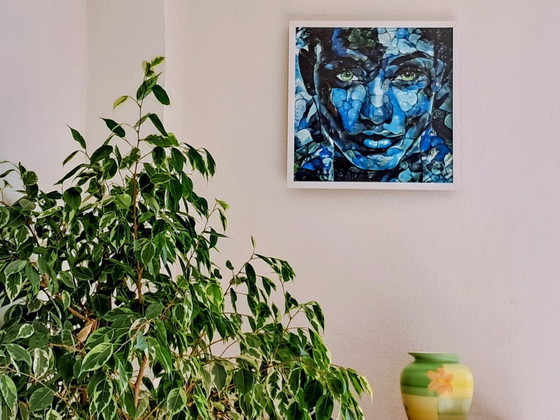 Image 1 of Léa ROCHE - Blue Vision - Digital painting under frame