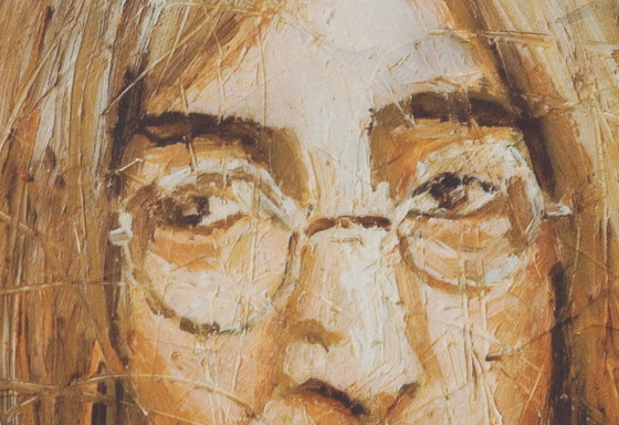 Image 1 of Oliver Jordan (1958) - Portrait de John Lennon - 2005 - Huile sur microsillon - 43 x 43 cm