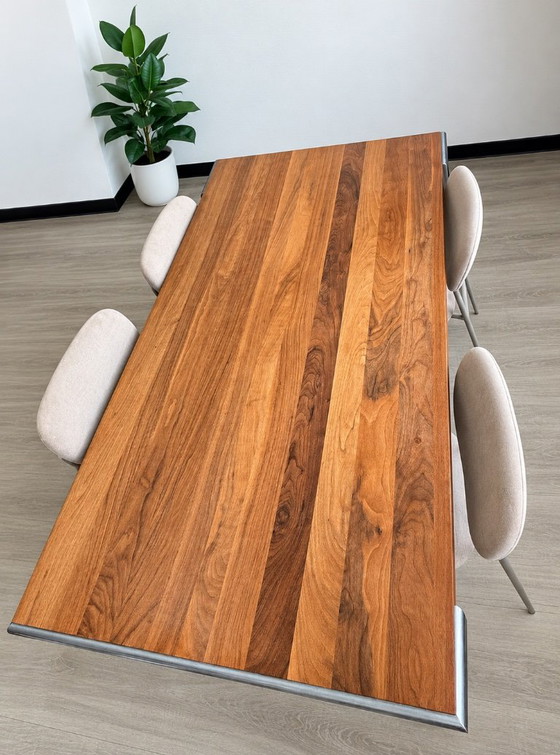 Table de salle à manger Harvink, Tables de salle à manger, Bois, Métal, Marron, Modern (photo 2 sur 5)