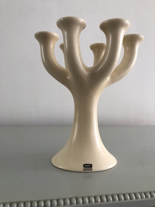 Guldkroken Hjo Sweden Unique 6-Arms Ceramic Candlestick