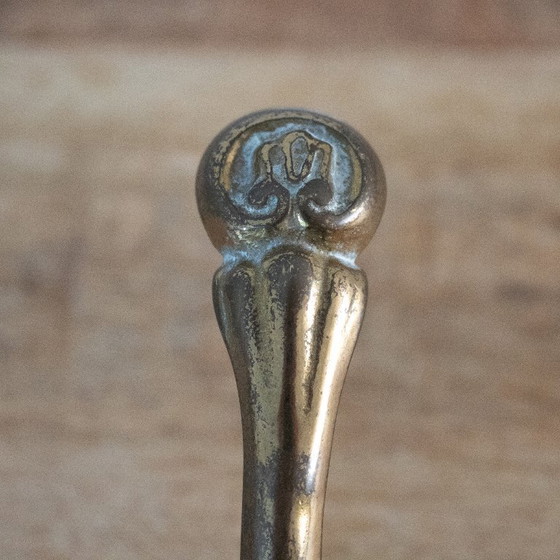 Image 1 of Set di 2 appendiabiti decorativi vintage in ottone, stile italiano Hollywood Regency.