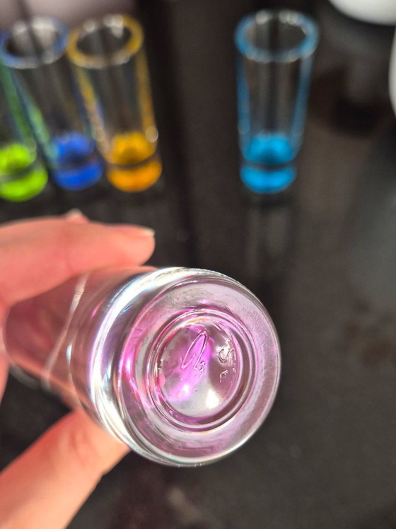 Image 1 of Set vintage di 6 bicchierini da shot Crisa Libbey - colorati