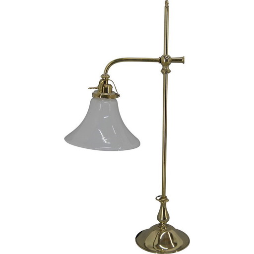 Vintage Art Nouveau brass table lamp, 1910s