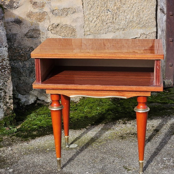 Image 1 of VALENTINES OFFER - French Mid Century Nightstand-French Vintage Bedside Table-High Gloss Finish-60s