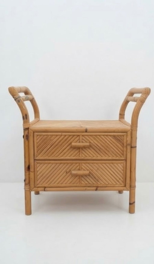 Conjunto mesitas bambú, madera y mimbre – bijzettafels, Wood, Wicker (photo 2 of 5)
