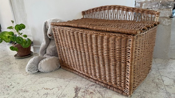 Handgemaakte, gesigneerde vintage aardewerk vaas – Ladekasten, Rattan (photo 35 of 37)