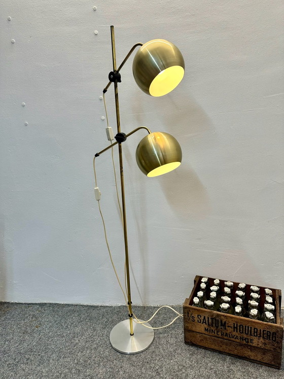 Lampadaire Mid Century Space Age Eye Ball années 60 70 Vintage, Métal, Doré (photo 13 sur 13)