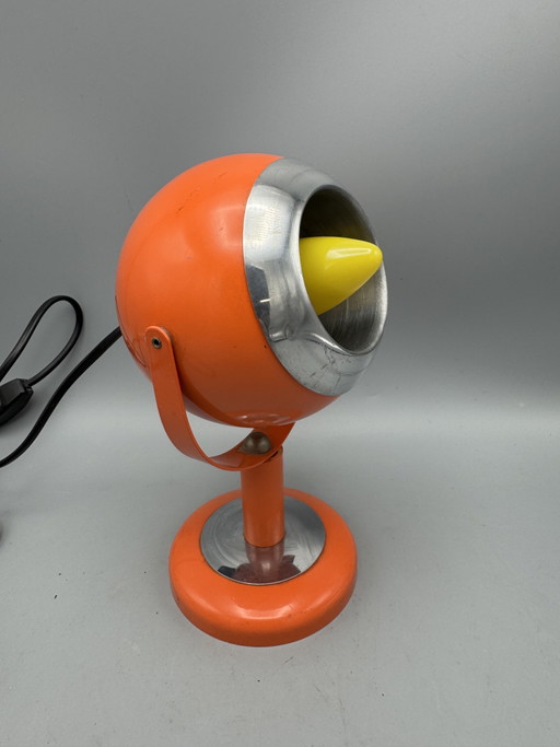 Vintage Space Age Oranje Eyeball Wandlampje, Tafellampje