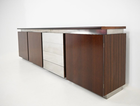 "Parioli" Sideboard von Giotto Stoppino für Acerbis, 1970er Jahre, Holz, Metall, Braun, 1960 (Foto 5 von 13)