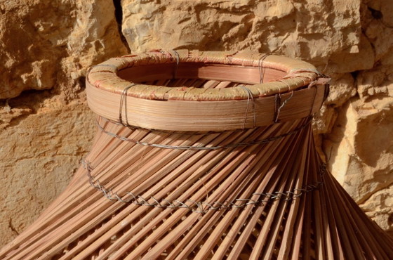 Grande suspension en rotin, fabrication artisanale, 55x40cm – Metal, Rattan (photo 8 of 8)