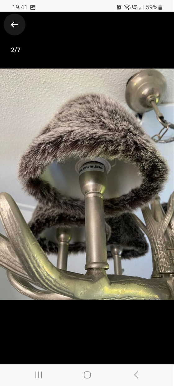 Lampe en bois de cerf Colmore by Diga. RARE!, Luminaires, Aluminium, Noir (photo 13 sur 13)