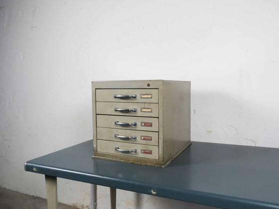 Image 1 of Set di 3 moduli organizer per cassettiera in metallo vintage