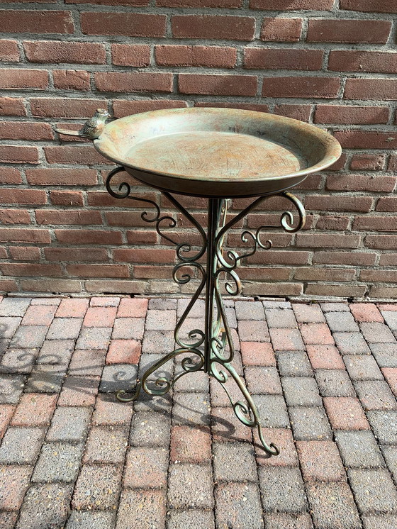 Image 1 of Elegant Birdbath On Stand Antique Style