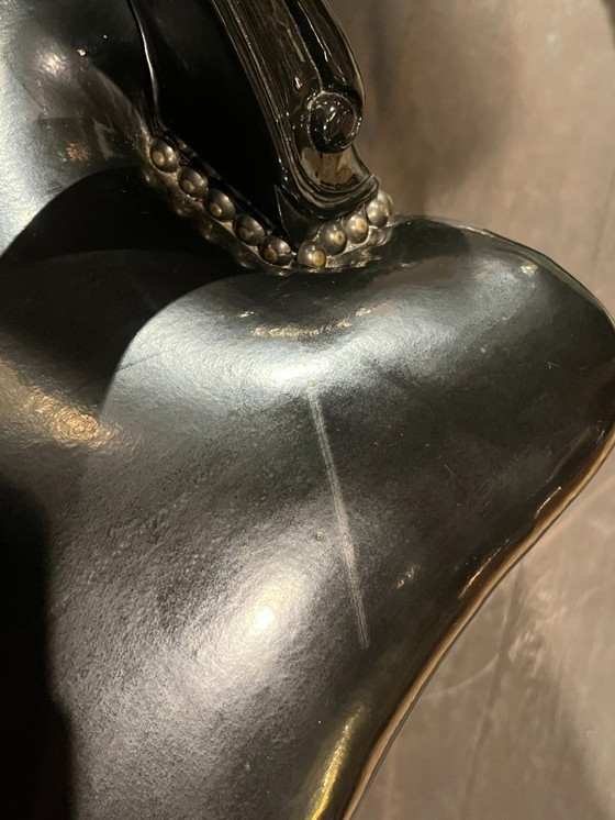 Image 1 of 1x Black leather-look chair