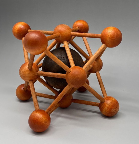 Image 1 of Modello in legno di metà secolo / struttura molecolare – oggetto di design geometrico – circa anni '50-'70