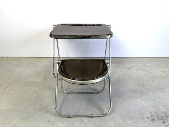 Platone folding table with stool by Giancarlo Piretti for Castelli, 1970s, Anonima Castelli, Desk, Metal (photo 6 of 15)