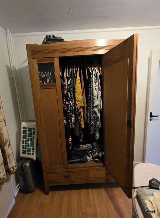 Image 1 of 2350 Brocante eiken kledingkast antiek klerenkast kast