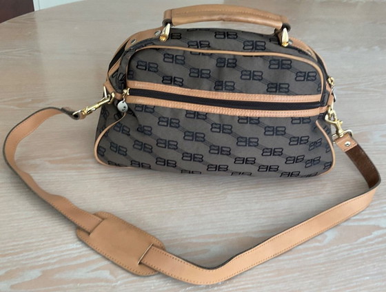 Balenciaga dames hand- en/of schoudertas, Schoudertassen, Canvas, Leer, Bruin (foto 4 van 5)