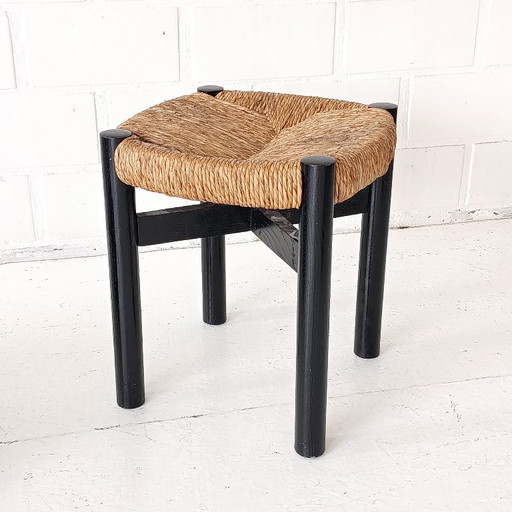 1950s Charlotte Perriand Krukje Stool Meribel Steph Simon – Rattan, Wood