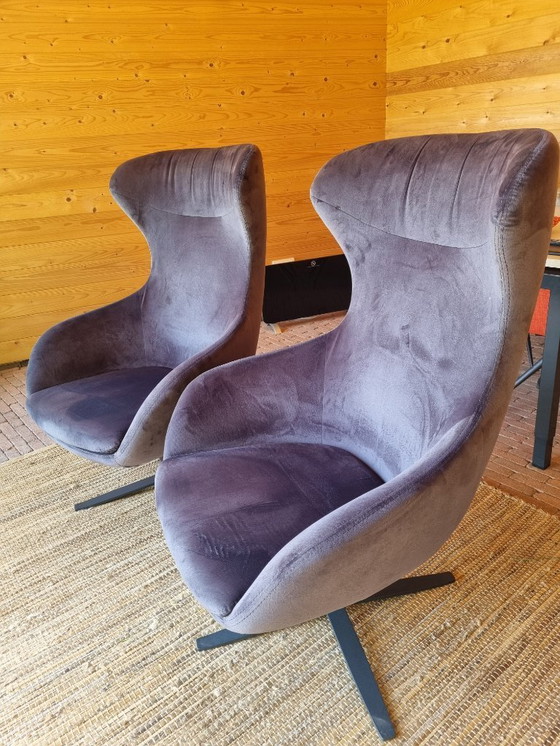 Image 1 of Sillón Peggy giratorio, suave tejido desenfundable Antracita